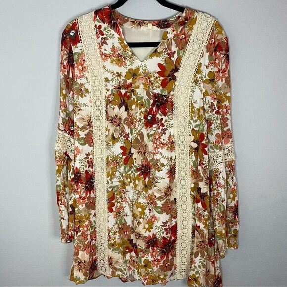 Entro Bohohemian Floral Tunic Dress - Picture 1 of 8
